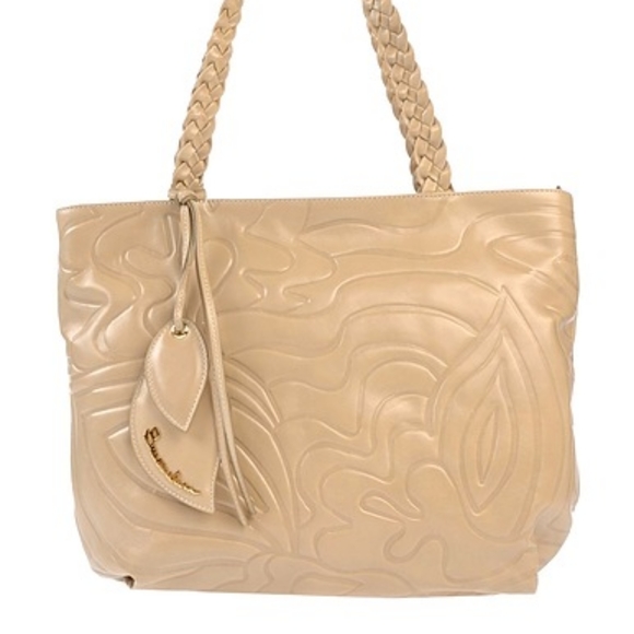 Braccialiny Handbags - Beige Tote Braccialini (Italy) Genuine Leather  Bag🇮🇹